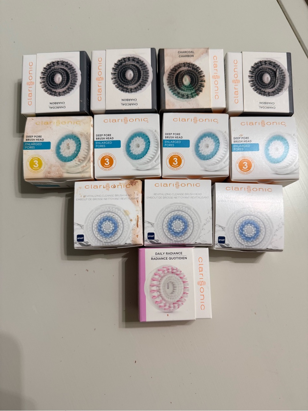 12 New In Box Clarisonic Replacement Brush Head Lot - Multiple Colors